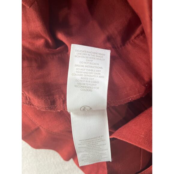 Boden St Ives Paper Bag Shorts in Brick Red Sz 6 - Picture 7 of 8